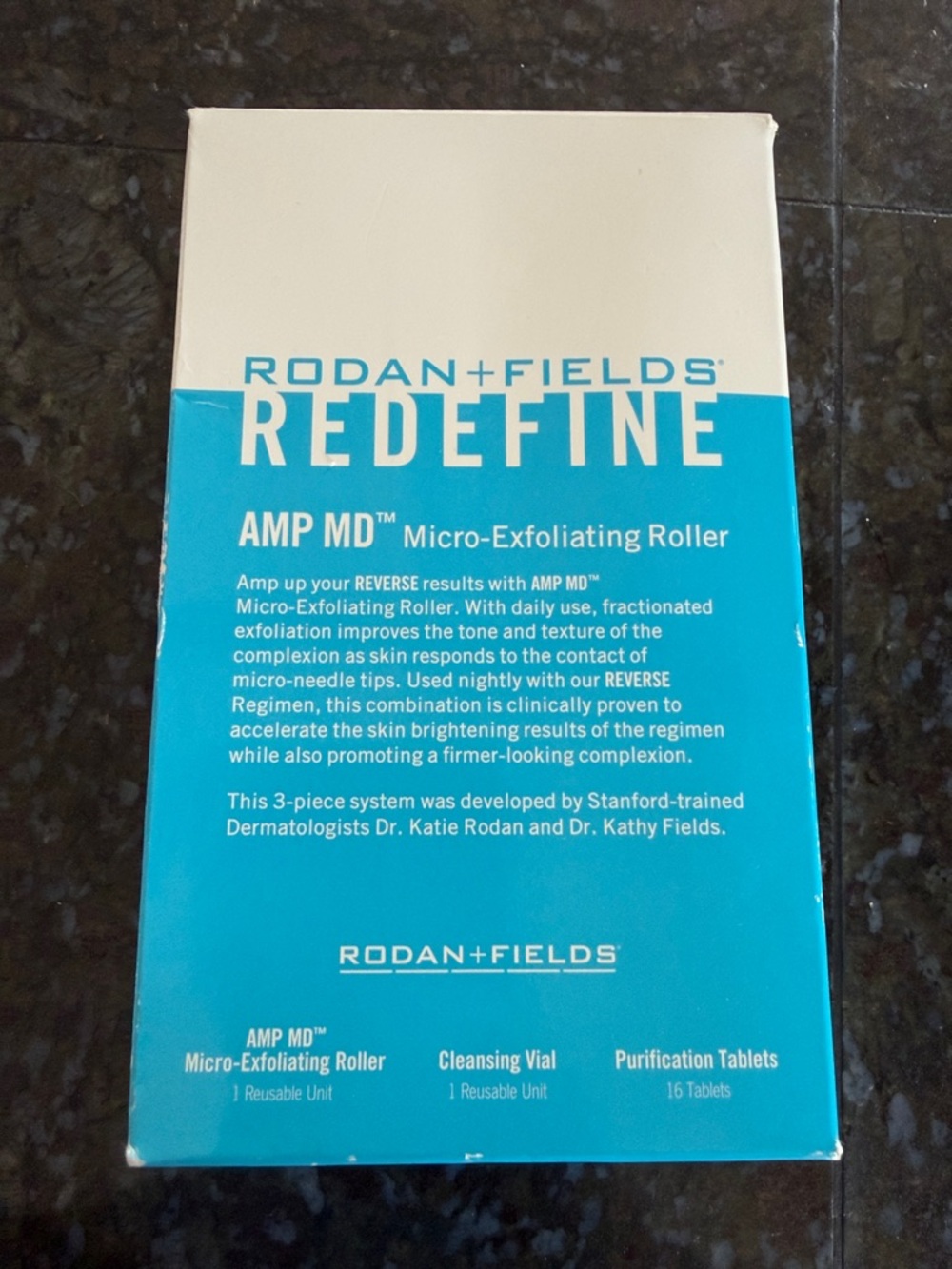 Rodan + Fields REDEFINE AMP MD Micro-Exfoliating Roller - Blue/White Packaging